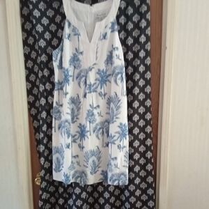 Tommy Bahama White and Blue Tropical Dress